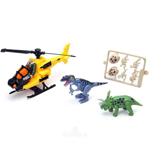 Игровой набор с вертолетом Охотник за динозаврами Chap Mei