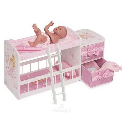 Кроватка для кукол двухъярусная Мария 80 см Decuevas Toys
