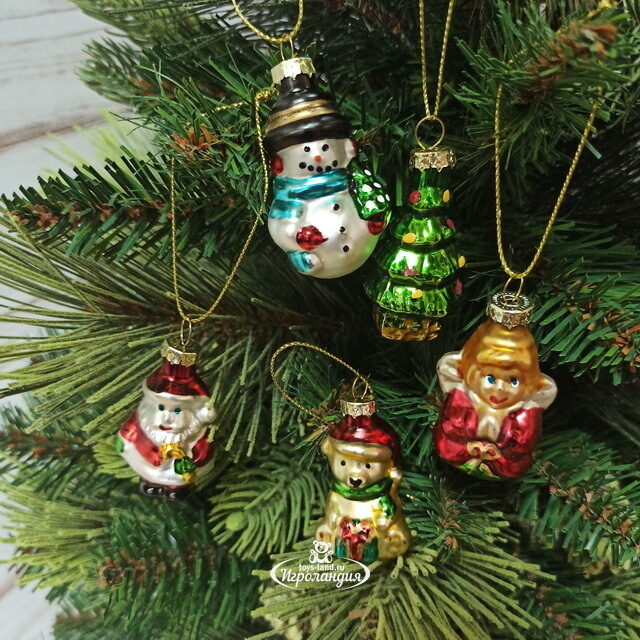 Набор стеклянных елочных игрушек Предания Рождества 5 см, 6 шт, подвеска Breitner