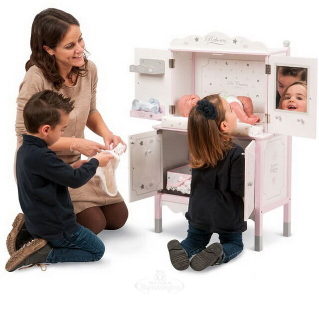 Деревянный игровой центр для кукол Скай 90*55 см с аксессуарами Decuevas Toys