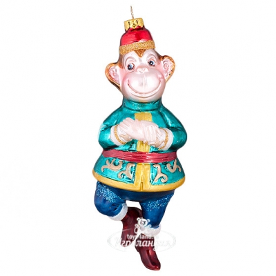 Елочная игрушка Обезьянка-Танцор в Национальном Костюме 17*6*6 см, стекло, подвеска Holiday Classics (Холидэй Классик)