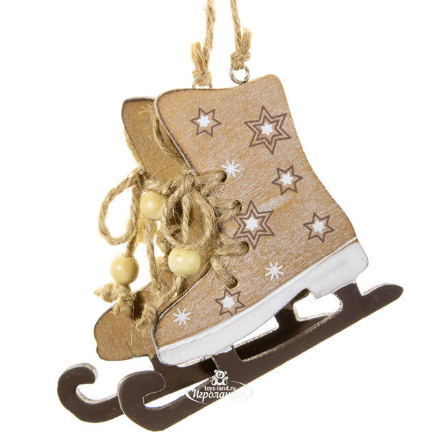 Деревянная елочная игрушка Коньки со звеpдочками 11 см, подвеска Breitner