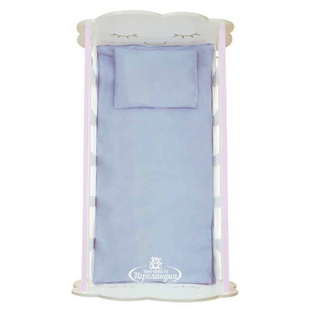 Кроватка-качалка для куклы Мартин 49.5 см с аксессуарами бело-розовая Decuevas Toys (Дэкувьютойс)