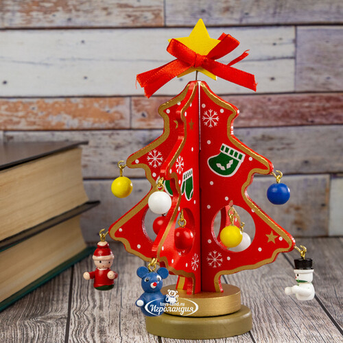 Сувенирная елка с игрушками Датский Сюрприз 16 см красная Breitner