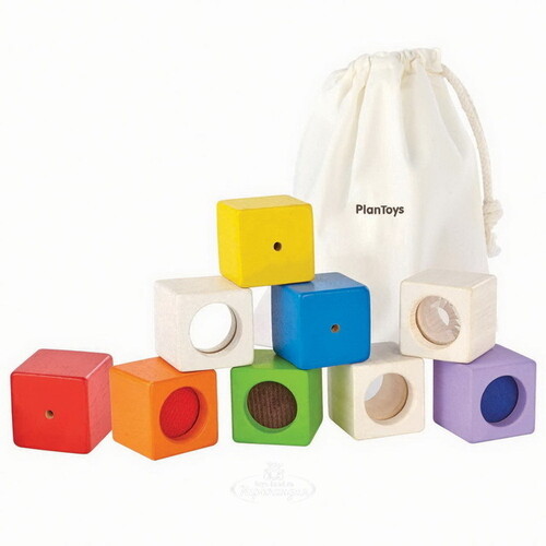 Развивающий набор Активные блоки, 9 кубиков, 35 мм Plan Toys