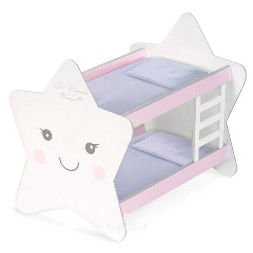 Кроватка для куклы двухъярусная Мартин 51.5 см бело-розовая Decuevas Toys