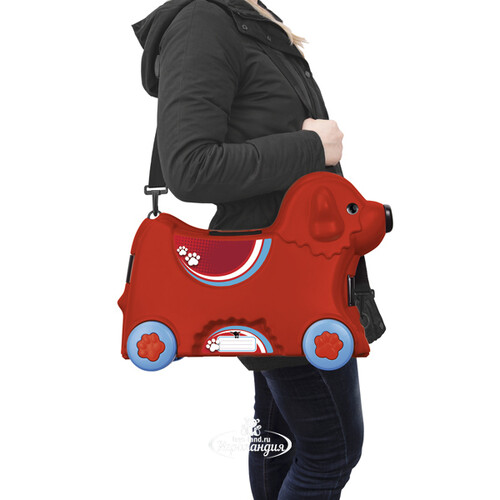 Детский чемодан на колесиках Собачка красный BIG