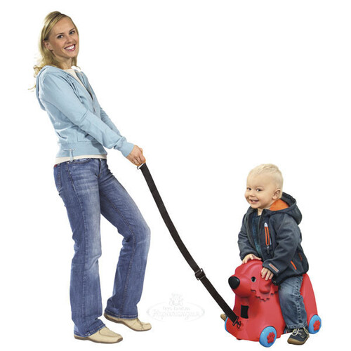 Детский чемодан на колесиках Собачка красный BIG