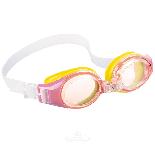 Очки для плавания Юниор розовые с оранжевым, 3-8 лет INTEX