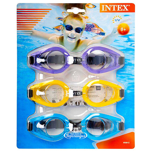 Очки для плавания Play 3 шт, 8+ INTEX