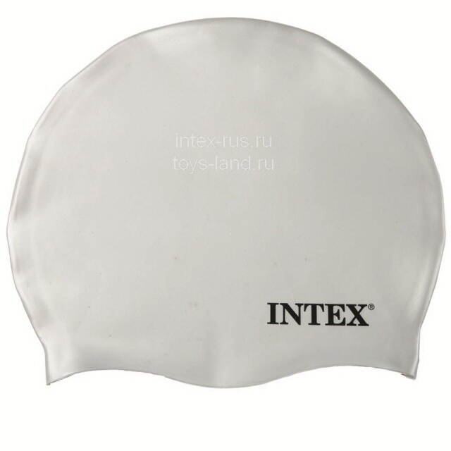 Шапочка резиновая для плавания белая, 8+ INTEX