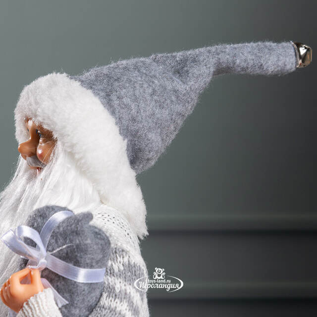 Новогодняя фигура Санта-Клаус в скандинавском свитере 30 см Kaemingk