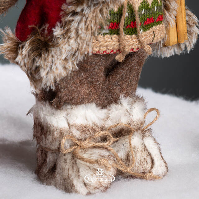 Новогодняя фигура Старина Клаус с гостинцами 30 см Kaemingk