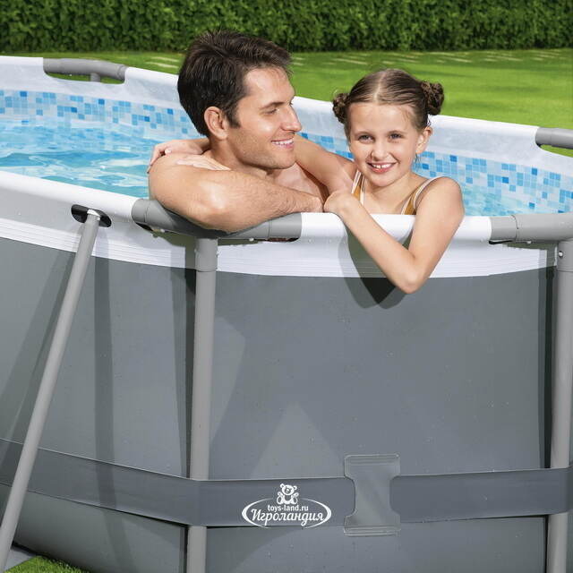Каркасный овальный бассейн Bestway Steel Pro Max (Бествей Стил Про Макс) 305*200*84 см, фильтр-насос, дозатор Bestway