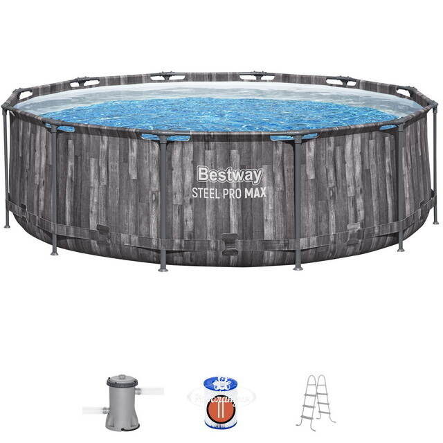 Каркасный бассейн 5614X Bestway Steel Pro Max 366*100 см, фильтр-насос, лестница Bestway