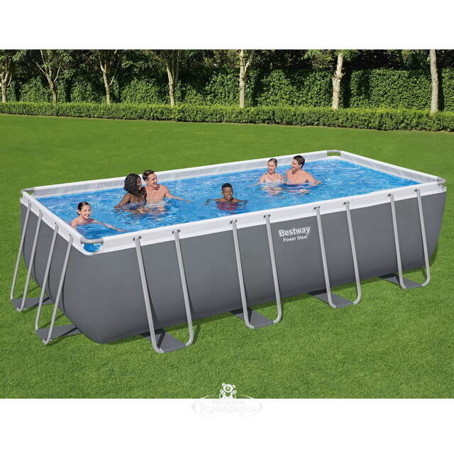 Прямоугольный каркасный бассейн 5619Q Bestway Power Steel 549*274*132 см, песочный фильтр, аксессуары, уцененный Bestway