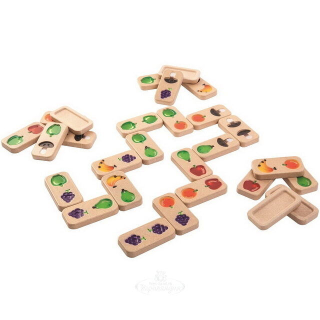 Детское домино Фрукты и Овощи, дерево Plan Toys