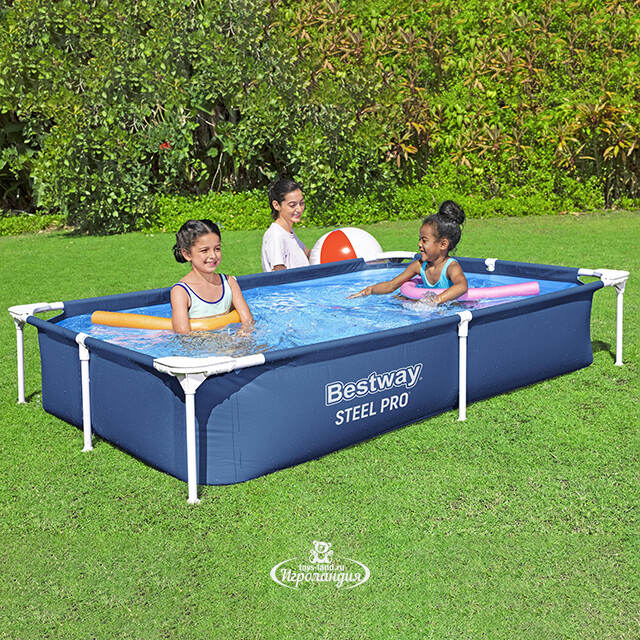 Прямоугольный каркасный бассейн Bestway Steel Pro 221*150*43 см Bestway