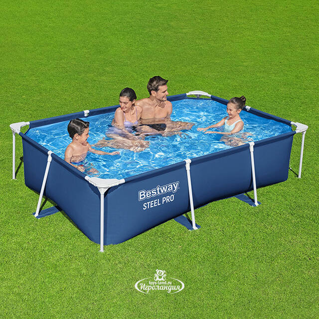Прямоугольный каркасный бассейн 56403 Bestway Steel Pro (Бествей Стил Про) 259*170*61 см Bestway (Бествей)