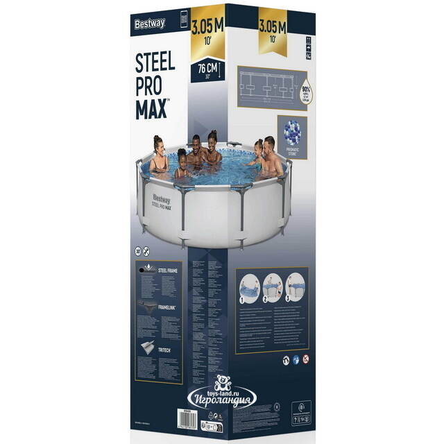 Каркасный бассейн 56406 Bestway Steel Pro Max 305*76 см Bestway
