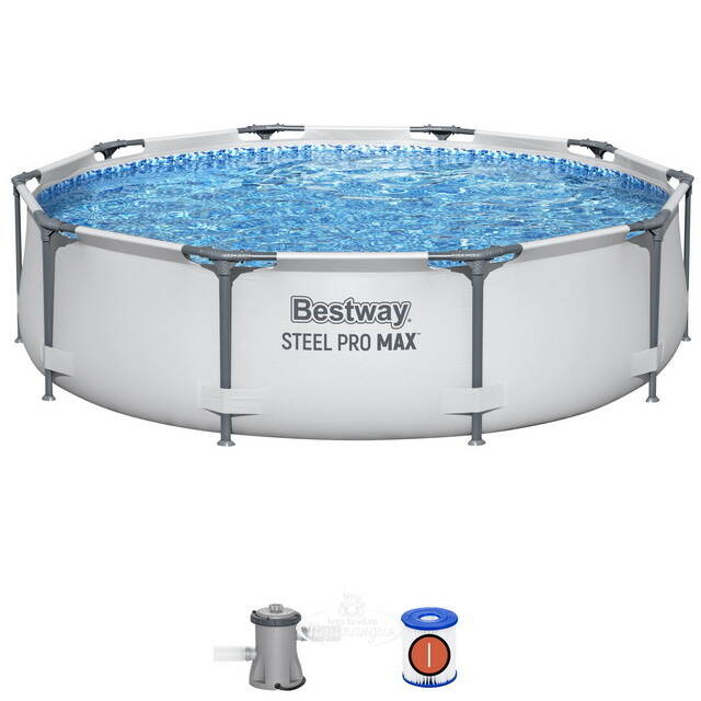 Каркасный бассейн 56408 Bestway Steel Pro Max 305*76 см, фильтр-насос Bestway