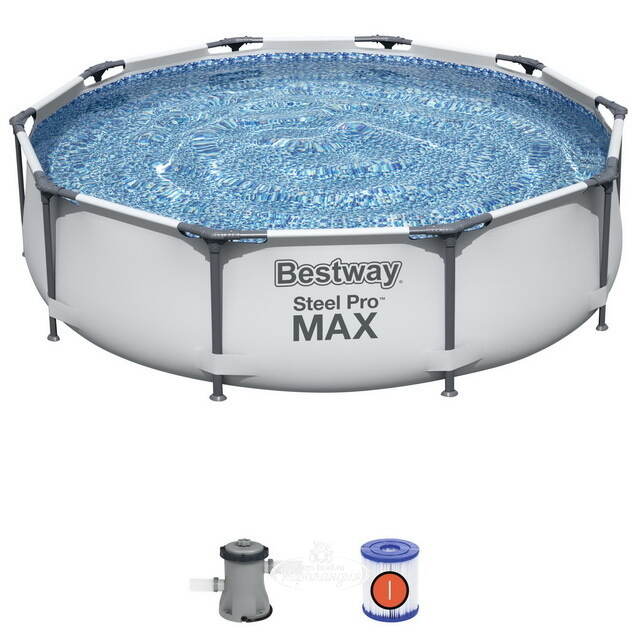 Каркасный бассейн 56408 Bestway Steel Pro Max 305*76 см, фильтр-насос Bestway