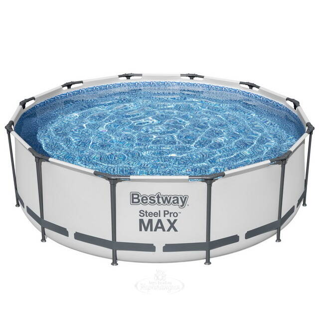 Круглый каркасный бассейн 56418 Bestway Steel Pro Max 366*100 см, фильтр-насос, лестница Bestway