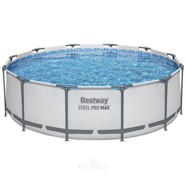 Круглый каркасный бассейн 56418 Bestway Steel Pro Max 366*100 см, фильтр-насос, лестница Bestway
