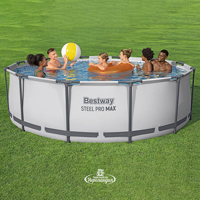 Каркасный бассейн 56420 BestWay Steel Pro Мах 366*122 см, фильтр-насос, аксессуары Bestway