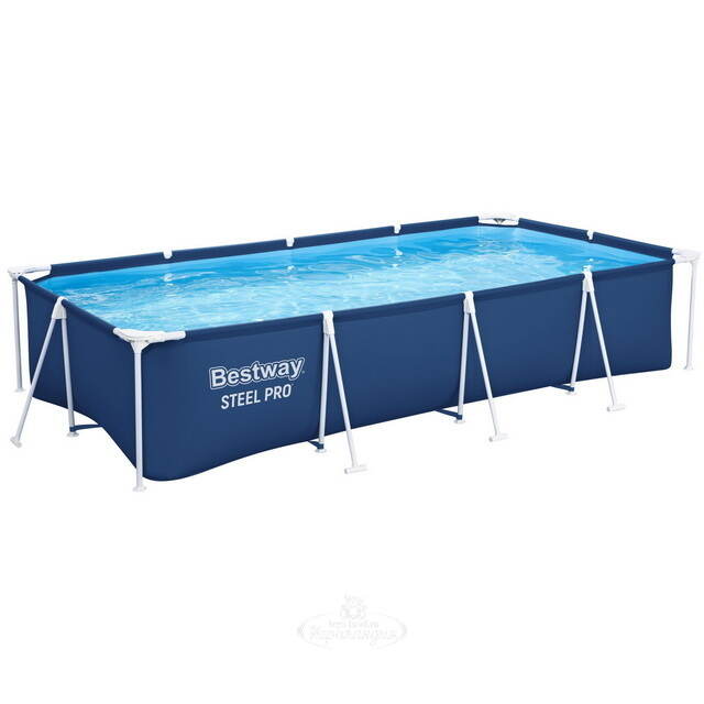 Прямоугольный каркасный бассейн Bestway Steel Pro 400*211*81 см, фильтр-насос Bestway