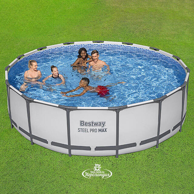 Каркасный бассейн 56438 Bestway Steel Pro Max 457*122 см, фильтр-насос, аксессуары Bestway