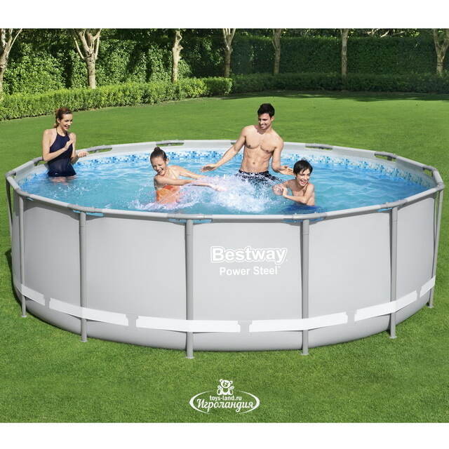 Каркасный бассейн Bestway Power Steel 427*122 см, фильтр-насос, аксессуары Bestway
