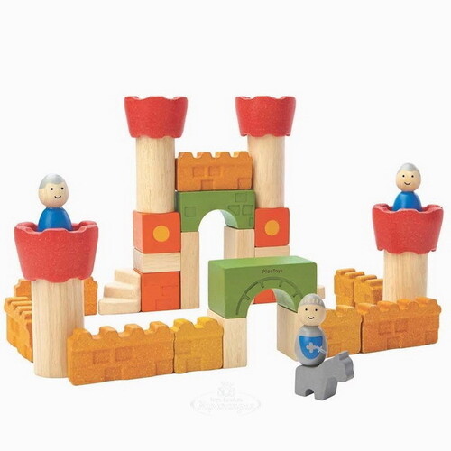 Конструктор для малышей Рыцарский Замок, 35 деталей, дерево Plan Toys