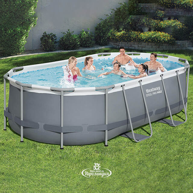 Каркасный овальный бассейн Bestway Steel Pro Max 427*250*100 см, фильтр-насос, аксессуары Bestway