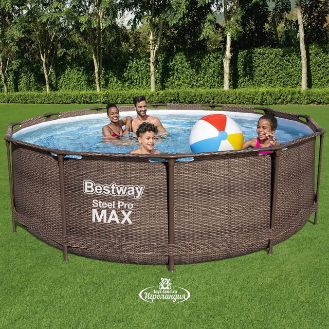 Каркасный бассейн 56709 Bestway Steel Pro Max - Rattan 366*100 см, фильтр-насос, лестница Bestway