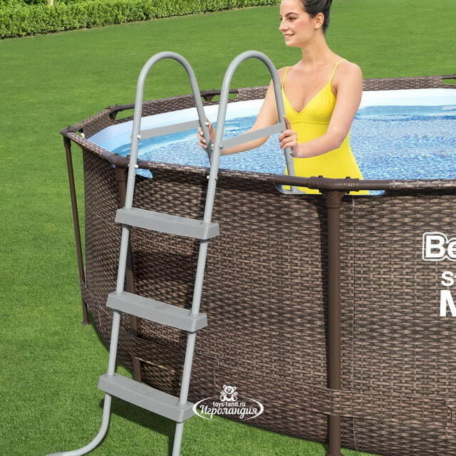 Каркасный бассейн 56709 Bestway Steel Pro Max - Rattan 366*100 см, фильтр-насос, лестница Bestway