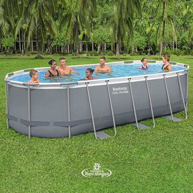 Каркасный овальный бассейн 56710 Bestway Steel Pro Max (Бествей Стил Про Макс) 549*274*122 см, фильтр-насос, аксессуары Bestway