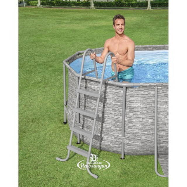 Каркасный овальный бассейн 56716 Bestway Power Steel Swim Vista 549*274*122 см, фильтр-насос, аксессуары Bestway