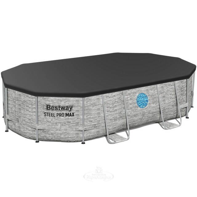 Каркасный овальный бассейн Bestway Steel Pro Max (Бествей Стил Про Макс) 488*305*107 см, песочный фильтр-насос, аксессуары Bestway (Бествей)