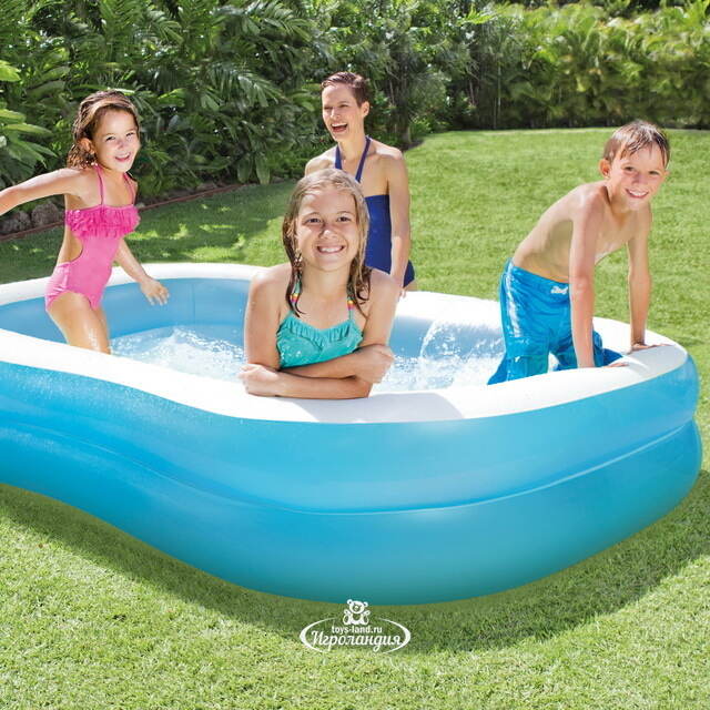 Семейный надувной бассейн Swimming Party 203*152*48 см INTEX