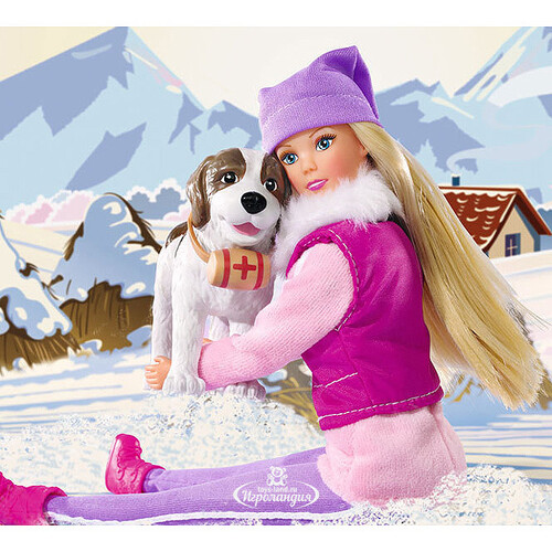 Кукла Штеффи - Зимняя прогулка с собакой 23 см Simba