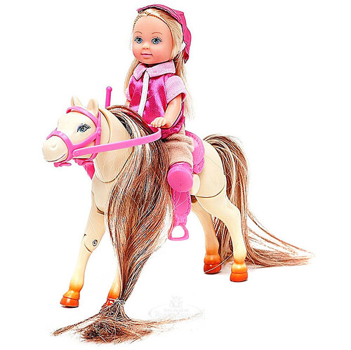 Кукла Еви - наездница на прыгающей лошадке Simba