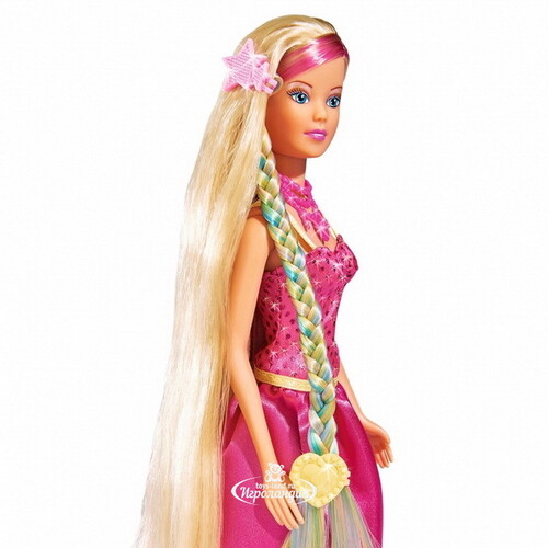 Кукла Штеффи - Стильные волосы с цветной прядкой и аксессуарами для создания причесок 29 см Simba