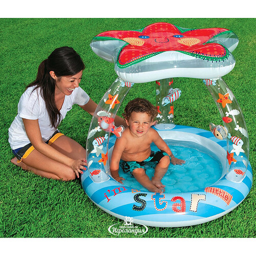 Детский бассейн "Звезда", 102*89 см, надувное дно INTEX