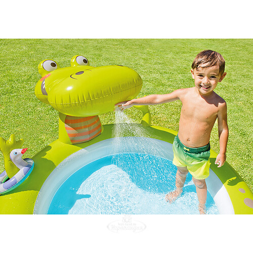 Детский бассейн с фонтаном Аллигатор 198*160*20 см, клапан INTEX