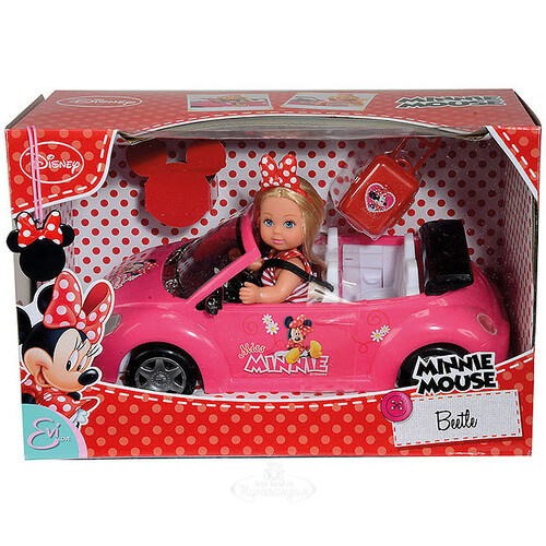Кукла Еви - Минни Маус в кабриолете, 22 см Simba