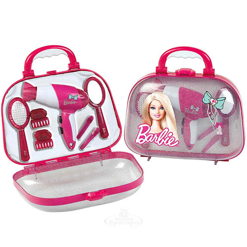 Набор парикмахера с феном "Barbie" в чемодане, 8 предметов Klein