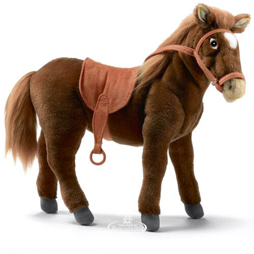 Мягкая игрушка Лошадь оседланная рыжая, 37 см