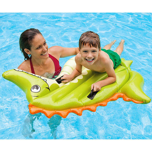 Надувной плот с ручками Дружелюбный Крокодил 114*112 см INTEX