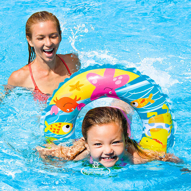 Надувной круг Морские жители 61 см голубой INTEX (Интекс)